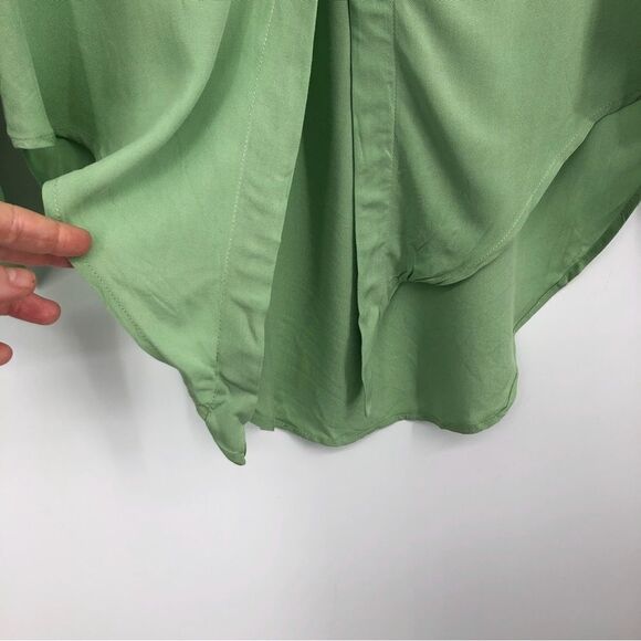Maeve Anthropologie Tie Waist Sandbridge Button Down Shirt Womens XS Light Green - Picture 5 of 9